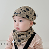 婴儿帽子春秋薄款男宝宝帅气海盗，帽0-3-6个月女儿童套头帽口水巾