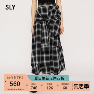 sly夏季结构主义设计感街头风格纹半身裙030gaz31-0620