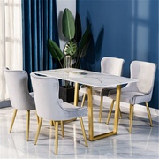 北欧大理石餐桌椅现代家用长方形餐桌椅时尚主题餐厅休闲桌椅组合