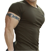 夏季特种兵短袖t恤男健美健身肌肉紧身纯棉圆领，弹力男士吸汗体恤