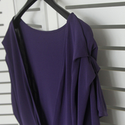 欧美站意大利葡萄牙女装品牌夏季性感露背紫色OL优雅简约潮冰丝潮