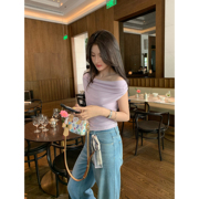 pusumede两穿~辣妹蕾丝荡领一字肩吊带背心女外穿性感无袖t恤上衣