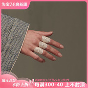 CUNZU声东集西手工银饰新中式铜鼓TONGU掐丝花纹99足银戒指女小众