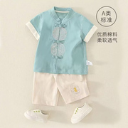周岁儿童衣服小男孩夏季中国风唐装宝宝，汉服男童套装古装男生日常