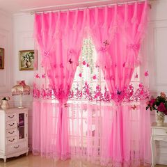 韩式公主蕾丝窗帘成品一体双层窗纱定制客厅卧室婚房公主风