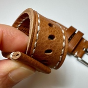 快拆植鞣革手工头，层小牛皮手柔软耐用表链23mm毫米佳明表带