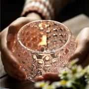 花时间《挑剔》桌面，摆件浪漫烛光，晚餐水晶烛台北欧样板房玻璃花瓶
