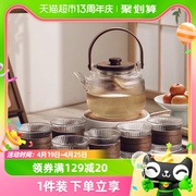 格娜斯中式玻璃花茶壶茶杯套装煮水果茶下午茶具蜡养生壶泡煮茶器