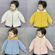 宝宝羽绒服冬季1-6岁三防面料90白鸭绒(白鸭绒，)韩版保暖婴幼儿童无领外套