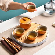 茶具整套家用简约日式茶具办公家用喝茶奢陶瓷茶壶茶杯茶盘小套装