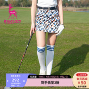 svg高尔夫服装女时尚，印花包臀半裙修身女士运动短裙