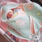 纯棉婴儿抱被新生儿用品包被刚出生春秋纱布，夏季宝宝春秋被子包单