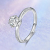 18k金钻石(金钻石)戒指铂金，六爪花苞1克拉钻戒培育钻石求订婚结婚礼物
