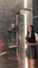 高端浴室淋浴花洒套装家用纯铜挂墙旋转明装淋雨屏卫生间洗澡神器