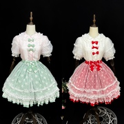 波板糖原创lolita洋装，娃娃领纯棉短袖，内搭甜美可爱衬衫sk半裙