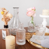 轻奢复古透明浮雕法式玻璃花瓶精美家居摆件客厅卧室袖珍插花小花