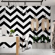 3d黑白格条纹墙纸轻奢几何，格子壁画卧室背景，墙布波浪空间延伸壁纸