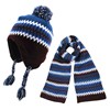 NOABAT儿童帽子围巾2件套秋冬男童保暖护耳帽加绒针织宝宝毛线帽