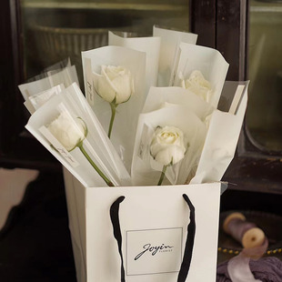 母亲节单支花束多支鲜花包装袋，玫瑰花包装纸花艺diy材料资材摆摊