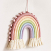 ins北欧棉线毛球彩虹编织挂毯，壁挂儿童房间装饰墙上吊饰家居饰品