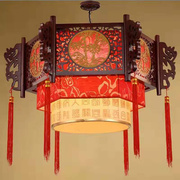 中式餐厅吊灯饭店火锅包厢，走廊复古装饰客厅，走廊户外装饰木艺灯饰