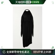 香港直邮潮奢 LOEWE 罗意威 女士不对称露背垂坠雪纺绸绉纱连衣裙