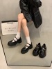 韩版复古玛丽珍鞋单鞋，女鞋子2023秋夏黑色，百搭英伦乐福小皮鞋