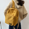 韩版简约大容量帆布双肩包包女2023森系文艺学生背包纯色书包