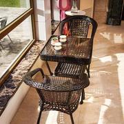 阳台小桌椅藤椅三件套组合套装户外休闲茶，桌椅室外庭院防水靠背椅