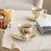 法式复古陶瓷草莓杯碟红茶，杯子咖啡杯下午茶具点心，甜品碟手工描金