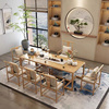 新中式泡茶桌椅组合办公室功夫茶台实木茶桌1米8禅意茶室家具家用