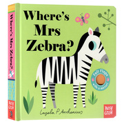 亲亲小手翻翻书系列 英文原版绘本 斑马女士在哪里？Where's Mrs Zebra?幼儿感官发展亲子儿童早教认知图画进口英语纸板书撕不烂