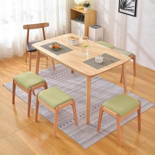 凳子家用卧室化妆凳实木梳妆凳，简约现代餐桌高板凳(高板凳)软垫床尾长