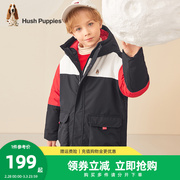 暇步士童装儿童棉服冬装男童撞色潮流时尚中长款棉服外套保暖