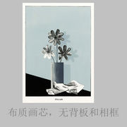 轻奢客厅沙发背景墙装饰画无框画北欧油画布餐厅花卉画芯喷绘K01