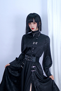 新中式黑色打底衬衣女高领，长袖国风金属盘扣，设计感改良汉服外穿