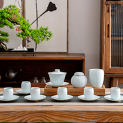 昌南陶瓷 15头青瓷茶具套装景德镇高档瓷器盖碗公道整套茶具组合
