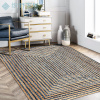欧美黄麻地毯客厅茶几毯手工编织榻榻米垫条纹日式家用地垫可定制