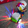 儿童特技三轮车吊车头360度旋转音乐灯光电动玩具