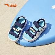 安踏儿童男童沙滩鞋2024夏季露趾凉鞋小童宝宝软底防滑鞋子潮