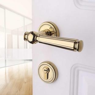 高档美式铜锁金色轻奢南瓜，球形锁室内纯铜，房门锁法式卫生间静音浴