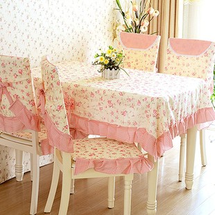 欧式田园桌布布艺餐桌布椅垫，餐椅套蕾丝台布，椅子坐垫茶几桌布套装