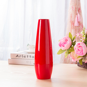 陶瓷花瓶红色插花摆件客厅，台面落地花瓶酒店婚庆中心别墅装饰