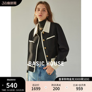 basichouse百家好小香风外套女2023秋季毛呢，外套名媛高级感