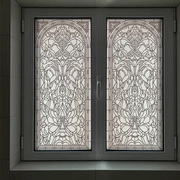 玻璃贴膜窗户厨房移门阳台，防晒透光不透明黑色，线条装饰磨砂贴纸