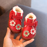 秋冬季婴儿棉鞋加绒加厚13岁0宝宝鞋子女童，公主鞋保暖雪地靴