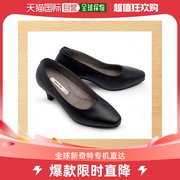 韩国直邮BANI FLAT 女士 菱形 浅口式鞋 高跟 黑色 皮鞋