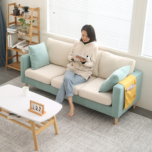 宜家北欧简约现代布艺沙发小户型客厅出租房卧室公寓简易双人沙发