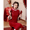 新中式敬酒服2024新娘秋冬结婚红色订婚礼服裙女冬季加绒旗袍