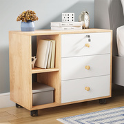 床头柜简约现代可移动抽屉式收纳柜子带锁木质办公柜资料柜储物柜